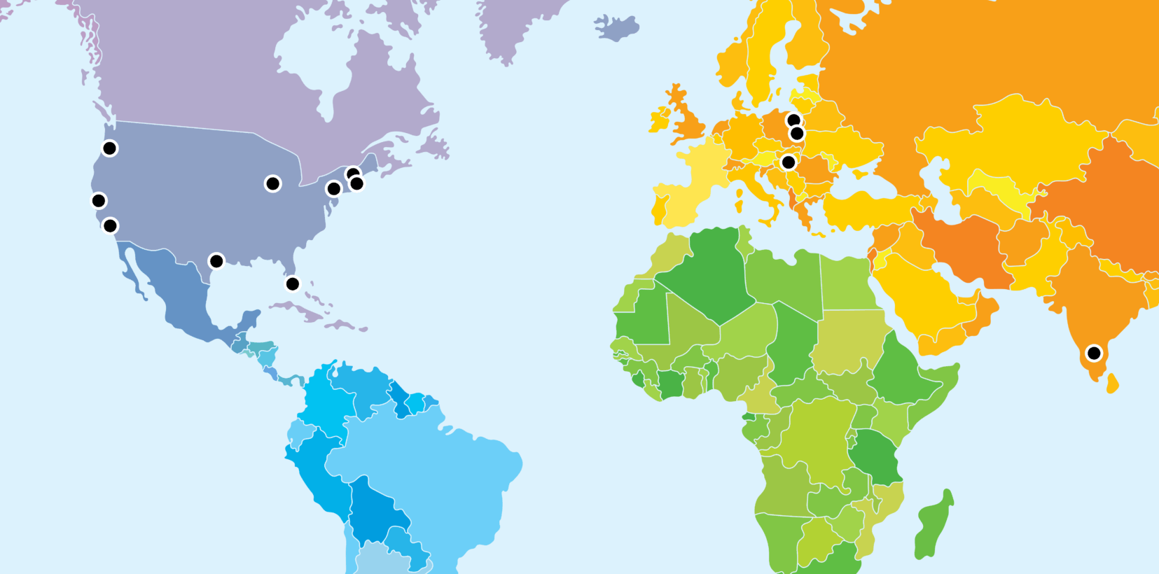 Global fulfillment network map